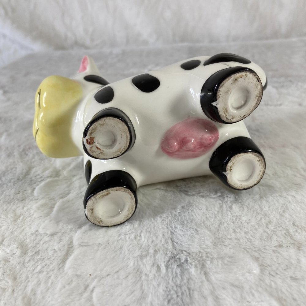 Houston Harvest Cute Vintage Porcelain Ceramic Holstein Cow Creamer Pitcher - Picture 6 of 10